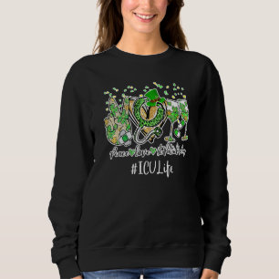 Sweatshirt Peace Love Nurse St Patrick Day 2022 Icu Emt Cma L