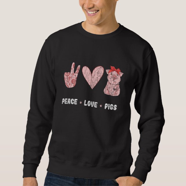 Sweatshirt Peace Love Pigs Guinée Propriétaire Graphique 1 (Devant)