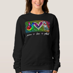 Sweatshirt Peace Love Pitbull Funny Dog Lover