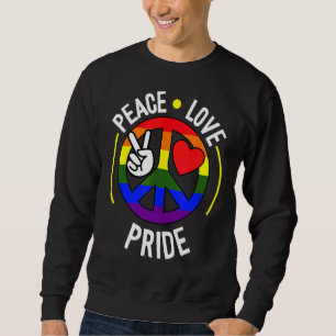 Sweatshirt Peace Love Pride Lgbt Q Cool Gay Rainbow Flag Colo