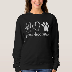 Sweatshirt Peace Love Secourt animal chien chat paw vétérinai