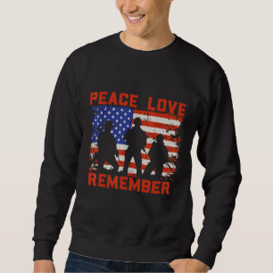 Sweatshirt Peace Love Souvenez-vous du drapeau américain Jour