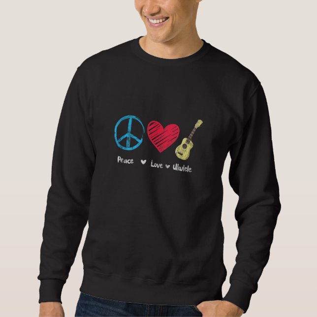 Sweatshirt Peace Love Ukulele Musique hawaïenne Ukelele Uke P (Devant)
