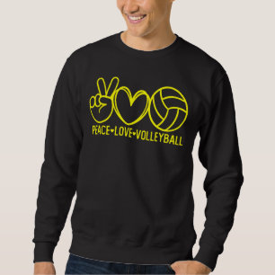 Sweatshirt Peace Love Volleyball Sports Maman Jeu Jour Équipe