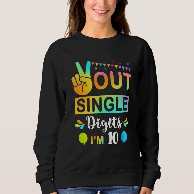 Sweatshirt Peace Out Chiffres simples Im 10 enfants (Devant)