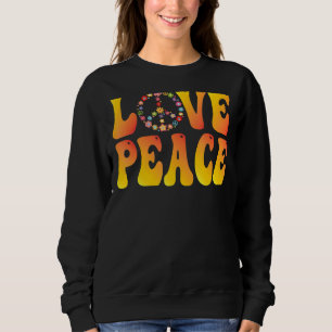 Sweatshirt Peace Sign Love 1960s 1970s Tie Dye Hippie Super