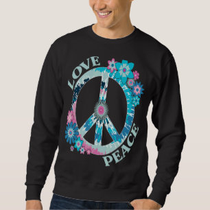 Sweatshirt Peace Sign Love 60s les années 70 Cravate Die Hipp
