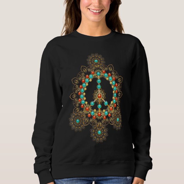 Sweatshirt Peace Sign Love 60s les années 70 Tie Dye Hippie H (Devant)