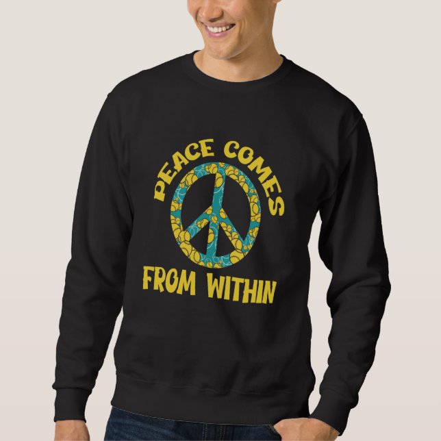Sweatshirt Peace sign Love Freedom Peace Hippie and Bliss (Devant)