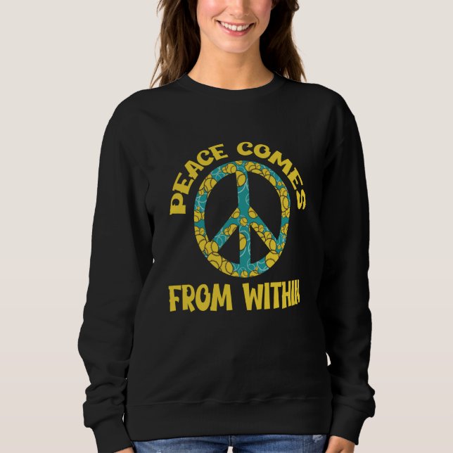 Sweatshirt Peace sign Love Freedom Peace Hippie and Bliss (Devant)