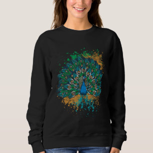 Sweatshirt Peacock à queue colorée décorative