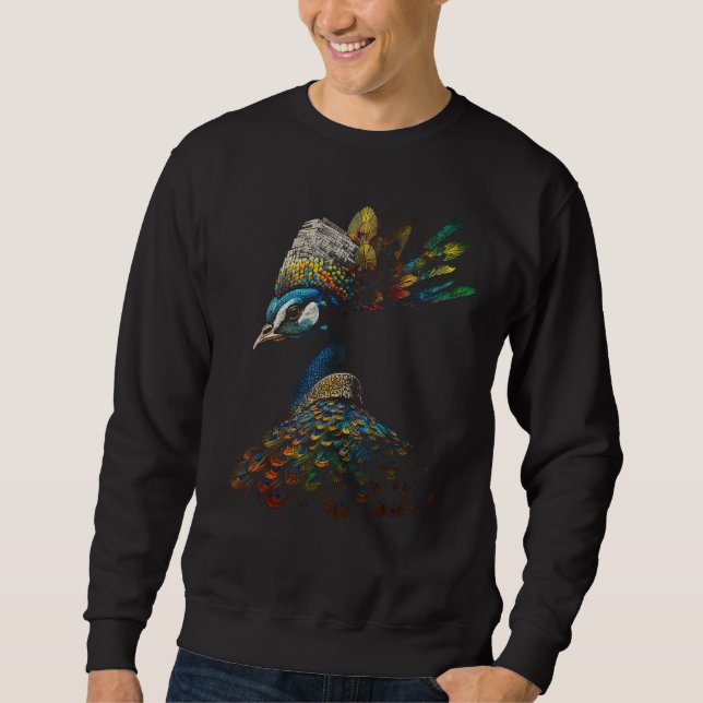 Sweatshirt Peacock Art Coloré Oiseau animal Peacock (Devant)