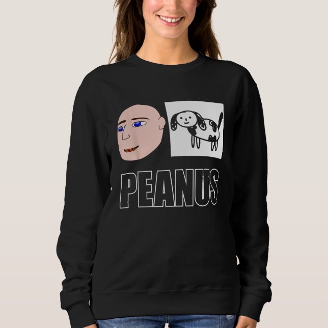Sweatshirt Peanus Cringe maudit Humour de mème sans charnière (Devant)