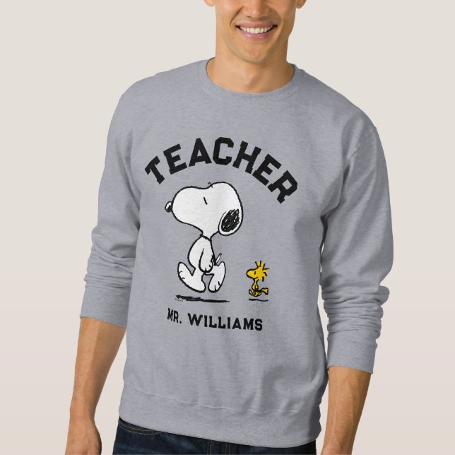 Sweatshirt Peanuts Est. 1950 | Snoopy & Woodstock Teacher (Devant)