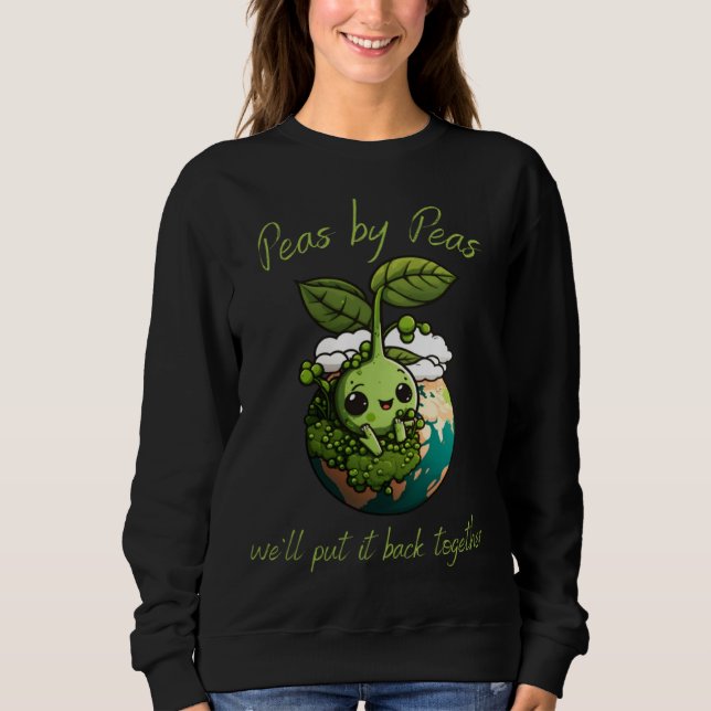 Sweatshirt Peas by peas we'll put it back together Vegetarian (Devant)