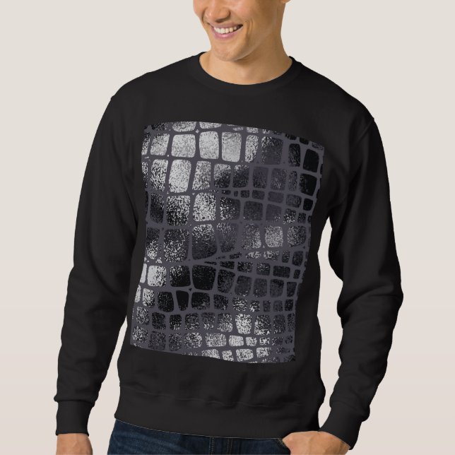 Sweatshirt Peau de serpent noir métallique : Texture élégante (Devant)
