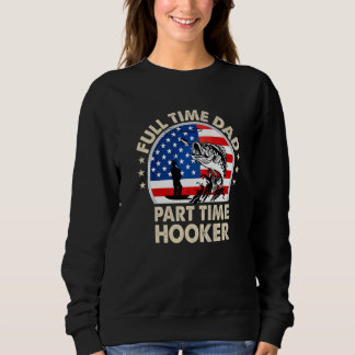 Sweatshirt Pêche au Bass American Flag  Pêcheur Papa Pêche