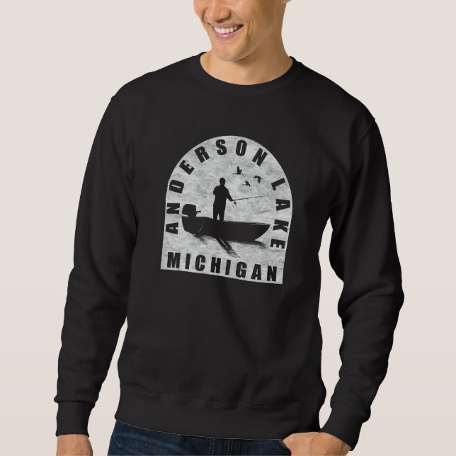 Sweatshirt Pêche au lac Anderson Michigan (Devant)