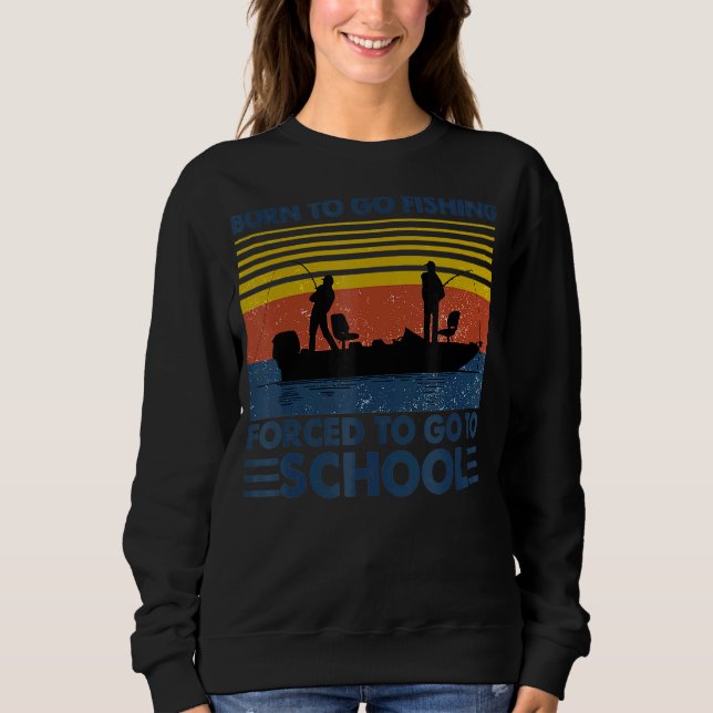 Sweatshirt Pêche Basse Poisson Pêcheur Enfants Nés Pour Aller (Devant)