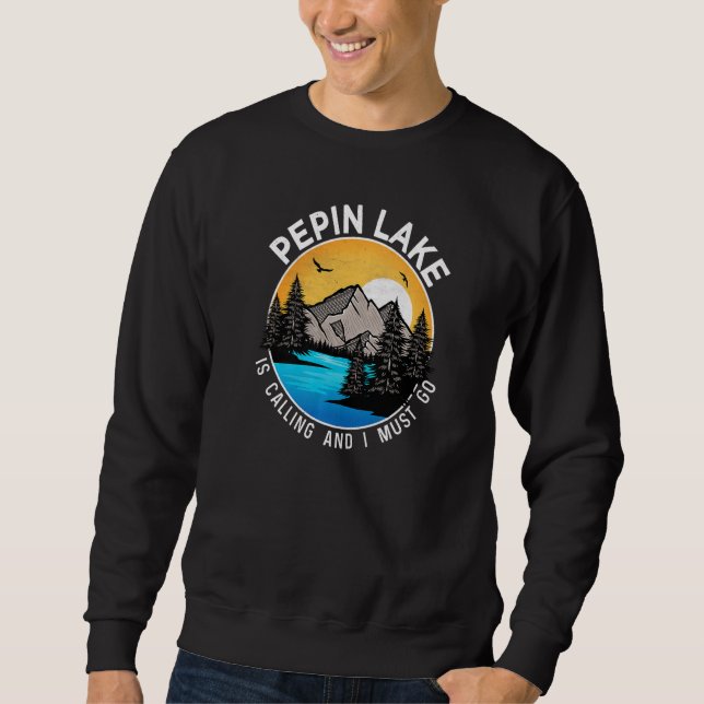 Sweatshirt Pêche Bateau Camping  Lacvue Pepin Lac (Devant)