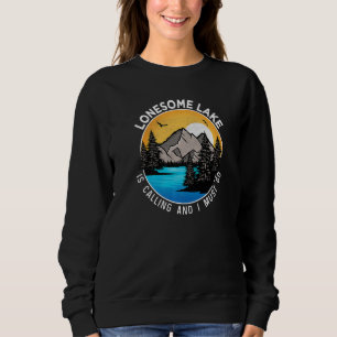 Sweatshirt Pêche Bateau Camping Lakeview Lonesome Lake