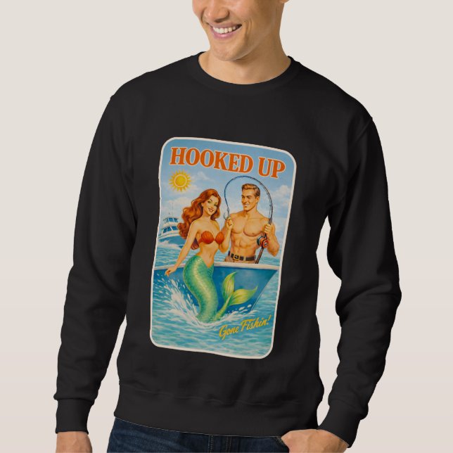 Sweatshirt Pêche Branchée Mermaid Pin-Up Drôle Rétro Poisson (Devant)