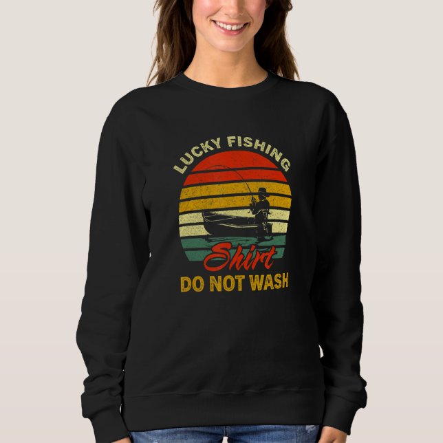 Sweatshirt Pêche Chanceuse   Ne Pas Laver Vintage   Pêcheur (Devant)