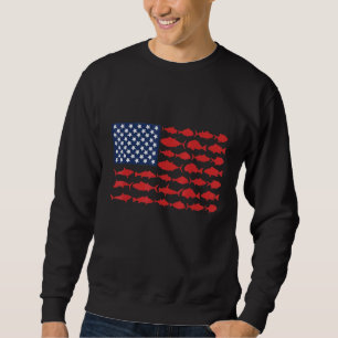 Sweatshirt Pêche Drapeau Américain Pêcheur Patriotique Jour 4