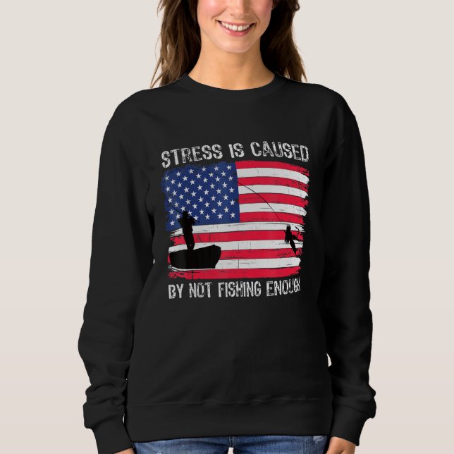 Sweatshirt Pêche Drapeau Angler Usa Poisson Pour Pêcheur (Devant)