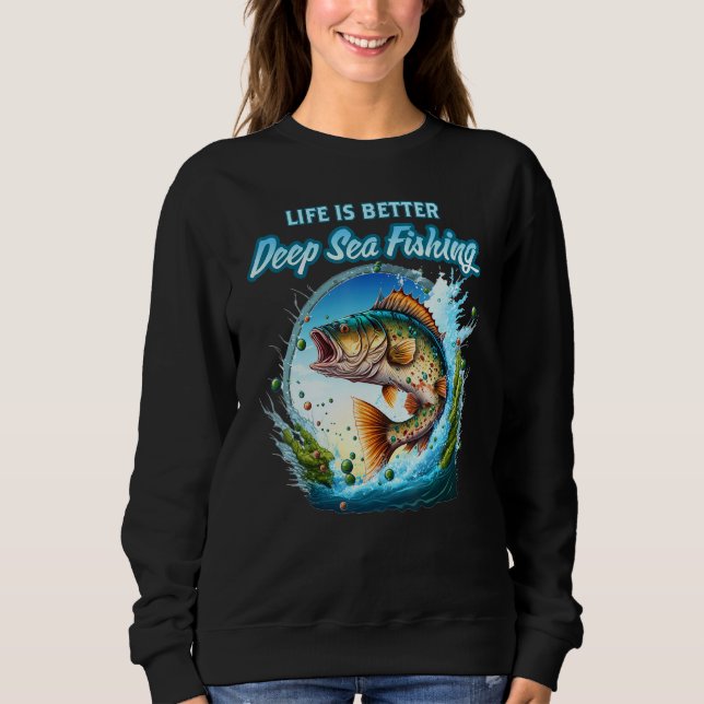 Sweatshirt Pêche en mer Pêche Océan Poisson Truite Calico Bas (Devant)