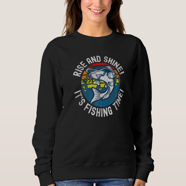 Sweatshirt Pêche Monter Et Briller Son Temps De Pêche Distort (Devant)