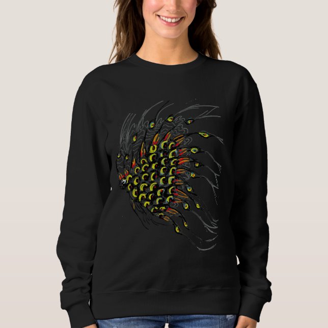 Sweatshirt Pêche Océan Créature Nage Dans La Mer (Devant)
