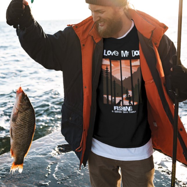 Sweatshirt Pêche papa chien d'aventure coucher de soleil (Créateur téléchargé)