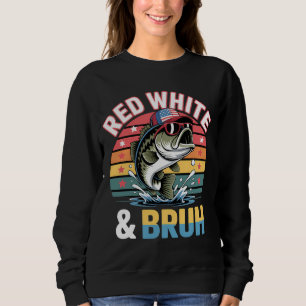 Sweatshirt Pêche patriotique Rouge Blanc & Bruh