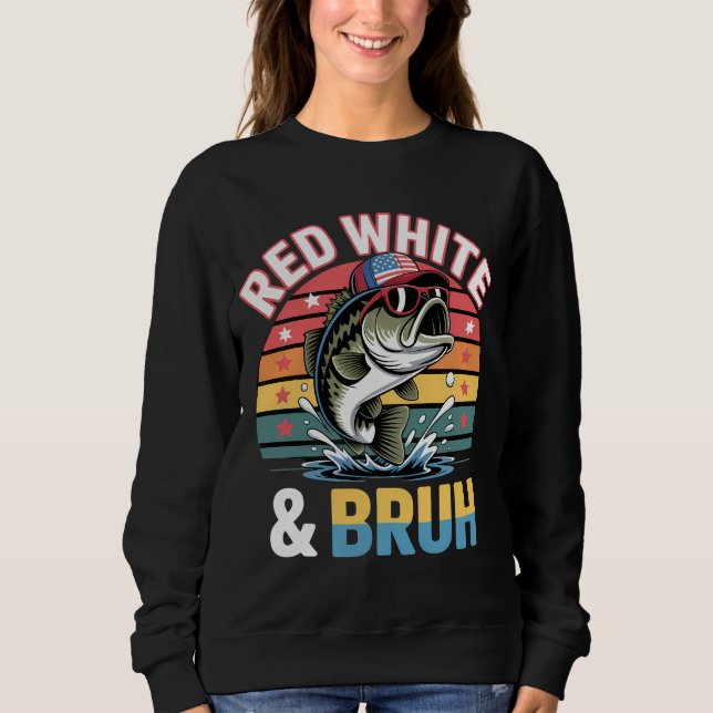 Sweatshirt Pêche patriotique Rouge Blanc & Bruh (Devant)
