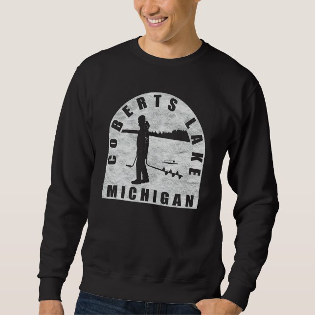 Sweatshirt Pêche sur glace au lac Coberts Michigan (Devant)