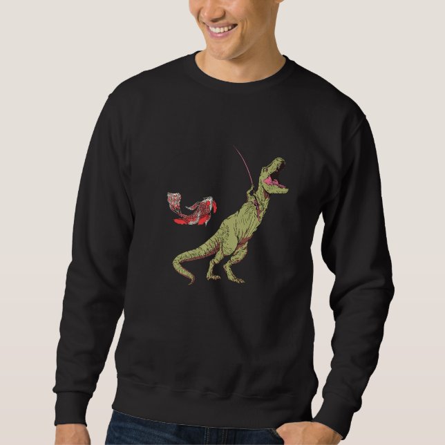 Sweatshirt Pêche T Rex Dinosaur Pour Enfants Garçons (Devant)