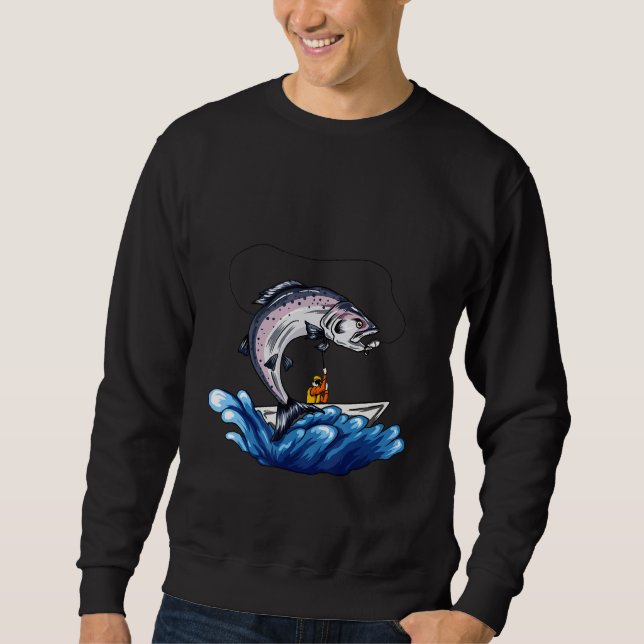Sweatshirt Pêcheur Pêche Et Saumon De Sauts (Devant)