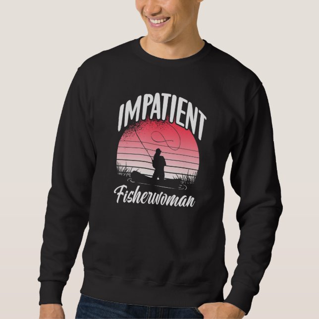 Sweatshirt Pêcheuse ambulante Hobby Fisher Pêche poisson Fi (Devant)