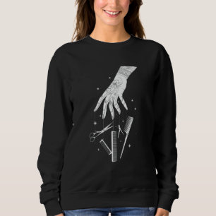 Sweatshirt Peigne à main Ciseaux Mystique Bohème Barbier Coif
