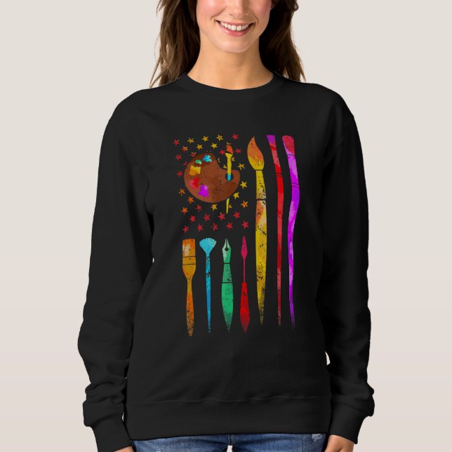 Sweatshirt Peintre Costume Peinture Palette pinceau Ist Améri (Devant)