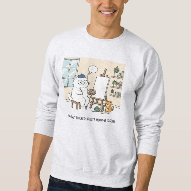 Sweatshirt Peintre de Chat Capriceuse Muse Studio Cosy Blocag (Devant)