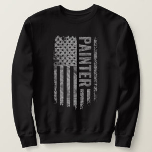 Sweatshirt Peintre drapeau américain design en détresse