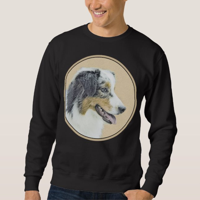 Sweatshirt Peinture de berger australien - Art original de ch (Devant)