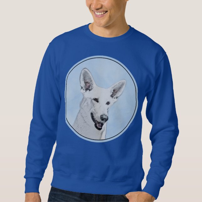 Sweatshirt Peinture de berger blanc - jolie art original de c (Devant)