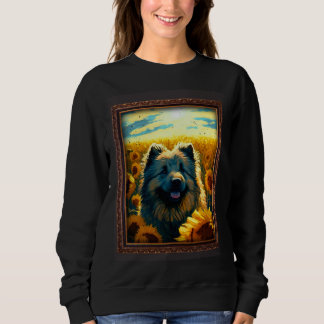 Sweatshirt Peinture de Berger Caucasien Fleur de Tournesol Ma