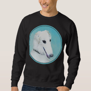 Sweatshirt Peinture de Borzoi (Blanc) - Joli Chien d'origine