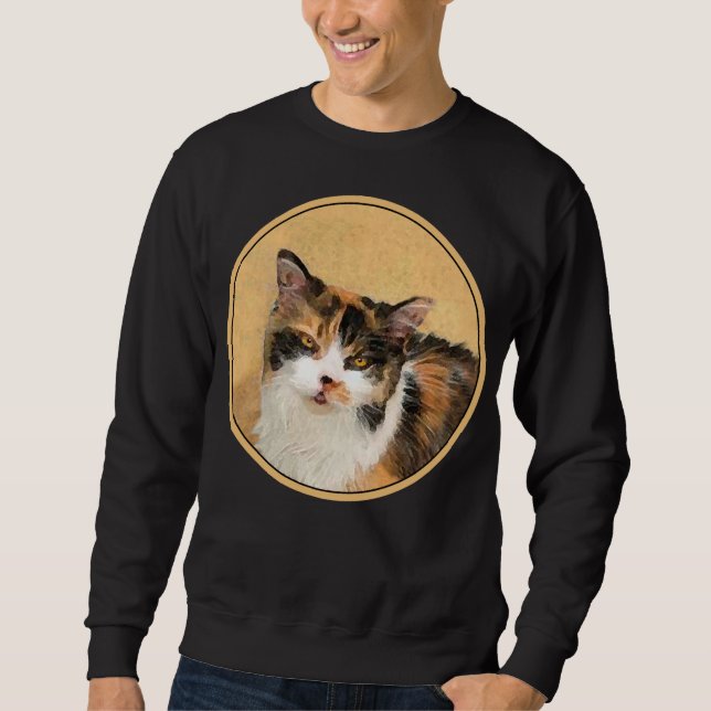Sweatshirt Peinture de chat Calico - Cute Original Cat Art (Devant)