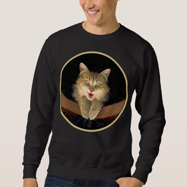 Sweatshirt Peinture de chat Mad - Cute Original Cat Art (Devant)