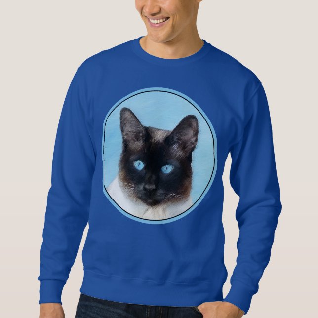 Sweatshirt Peinture de chats de Siamese - Cute Original Cat A (Devant)